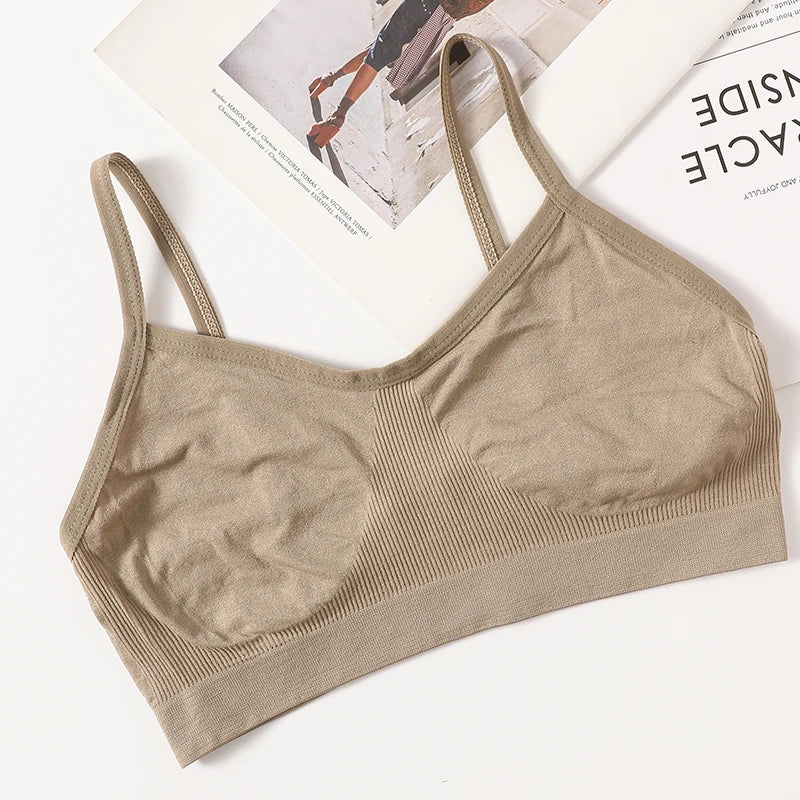 Women Push Up Tube Tops Seamless Sport Bras No-pads Soft Crop Top Female Non-wired Underwear Solid Color Intimates Sexy Lingerie