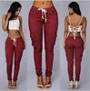 Fall Spring and Summer Pencil Pants Hot Wholesale Women's Pants Overalls Multi-bag Drawstring With Belt Casual Pants