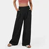 2025 Girls Pants High Waist Long Wide Leg Pants Women Casual Loose Straight Plain Color Cotton Pants for Women
