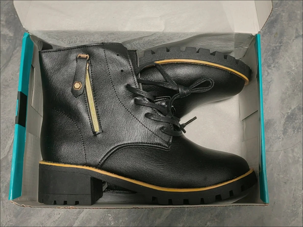 Women Ankle Boots 2025 New Design Round Toe Fashion Martin Boots Trend Thick Heels Boots Women Shoes