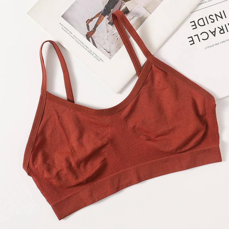 Women Push Up Tube Tops Seamless Sport Bras No-pads Soft Crop Top Female Non-wired Underwear Solid Color Intimates Sexy Lingerie