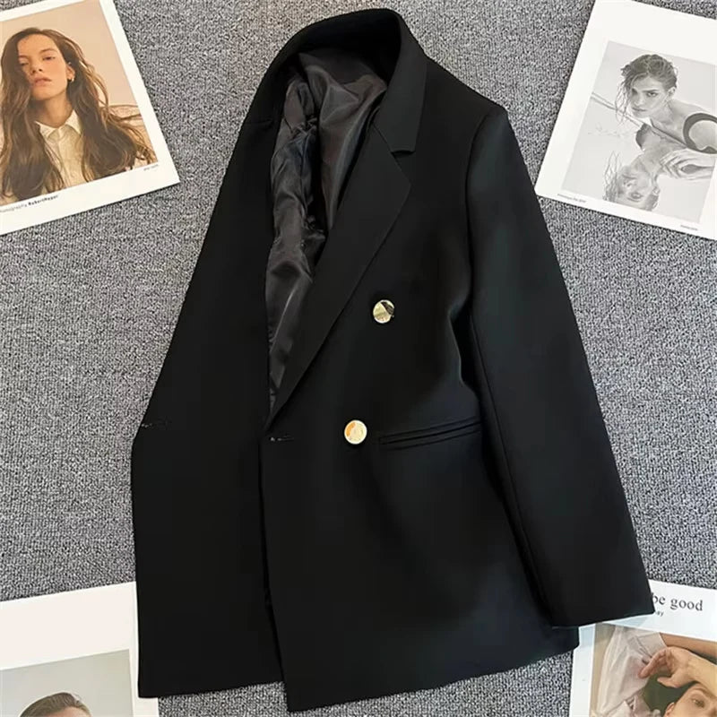 2025 Spring and Autumn New Women's Suit Coat Tops Fashion Elegant Solid Color Button Cardigan Women's Jacket