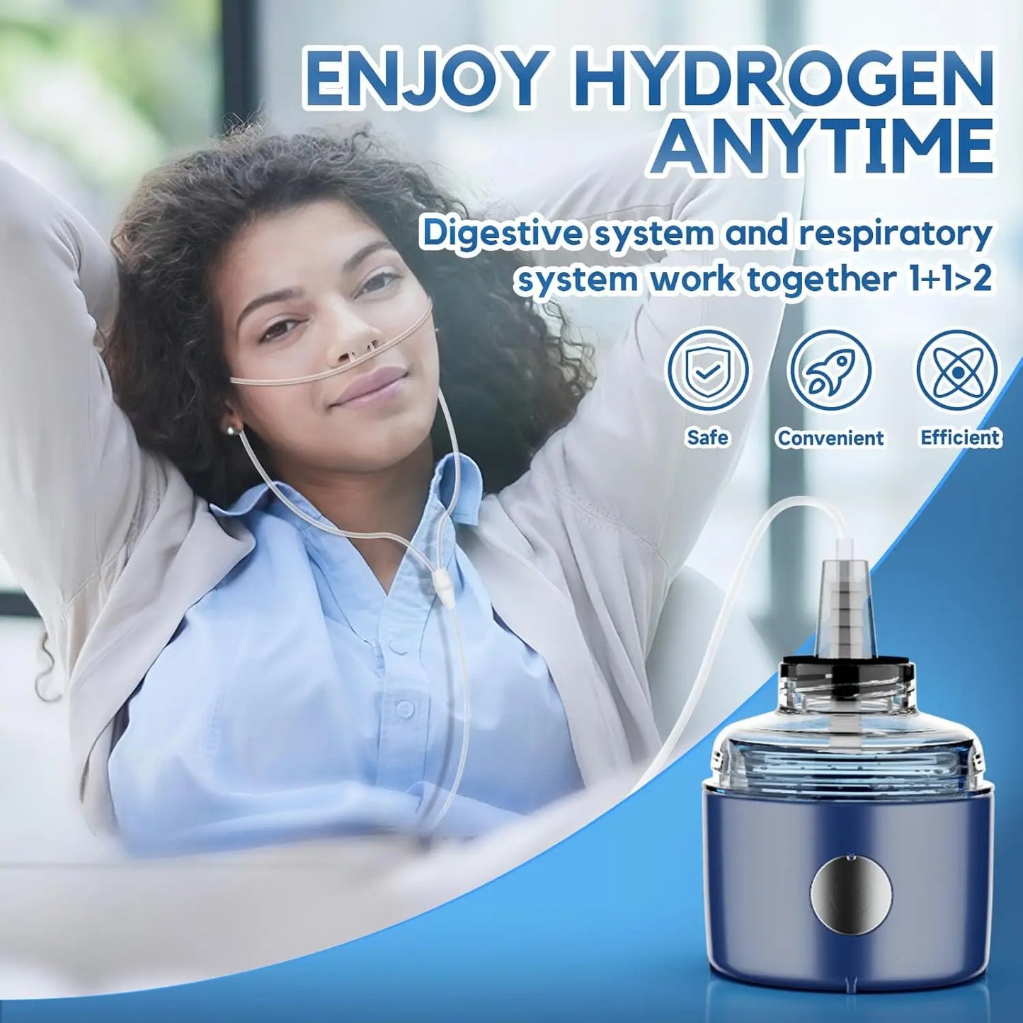 Hydrogen Water Bottle - up to 2300PPB, 3 in 1 Hydrogen Water Bottle Generator, SPE PEM Technology USB-C Charging Hydrogen Water