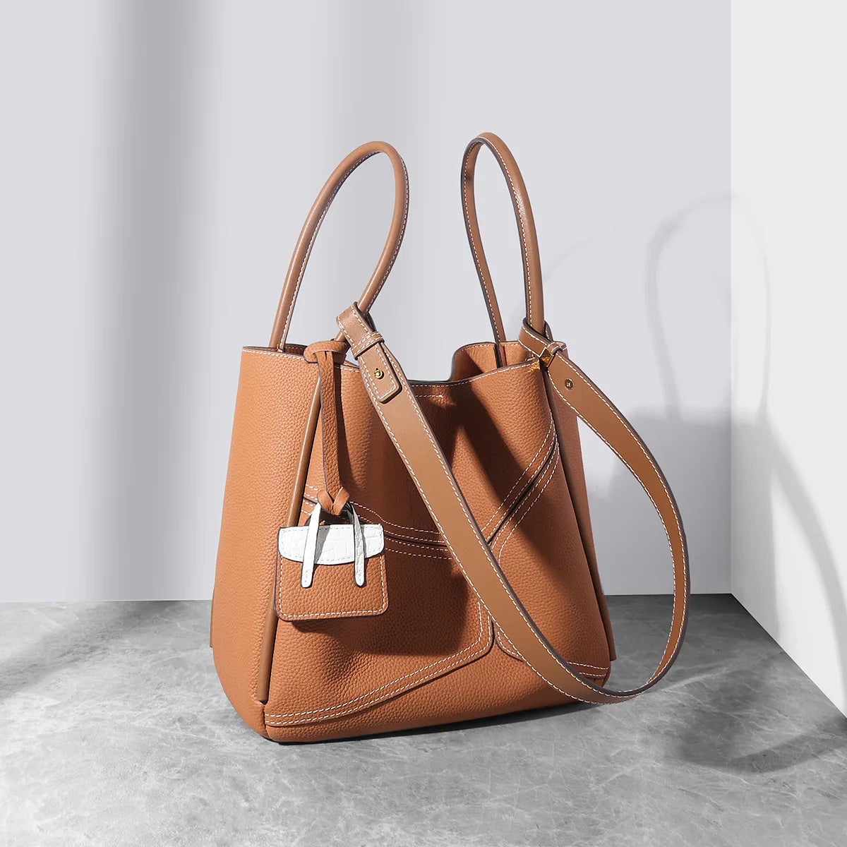Fashion Branded Women Handbags Women's Genuine Leather Hand Shoulder Bucket Tote Bags for Ladies Girls Luxury