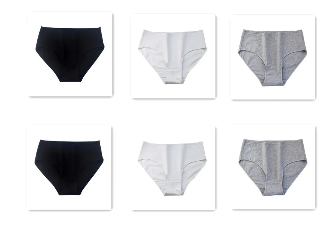 6Pcs/Set Cotton Panties Women High Waist Briefs Breathable Seamless Underwear Solid Color Soft Panty M-2XL Underpants Intimates