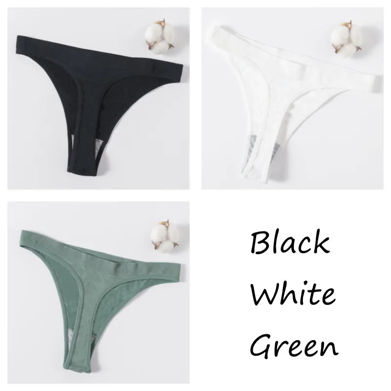 3Pcs/Set Seamless G-string Women Panties Sexy Thongs High Waist Underwear Female Underpants Sports Solid Bottom Sexy Lingerie