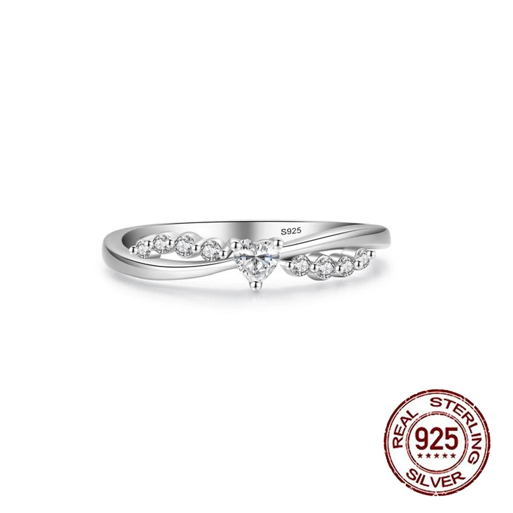 Fine Ring Jewelry Zircon CZ Anniversary Propose Promise Engagement Wedding Bridal S925 Sterling Silver Ring Collection for Women