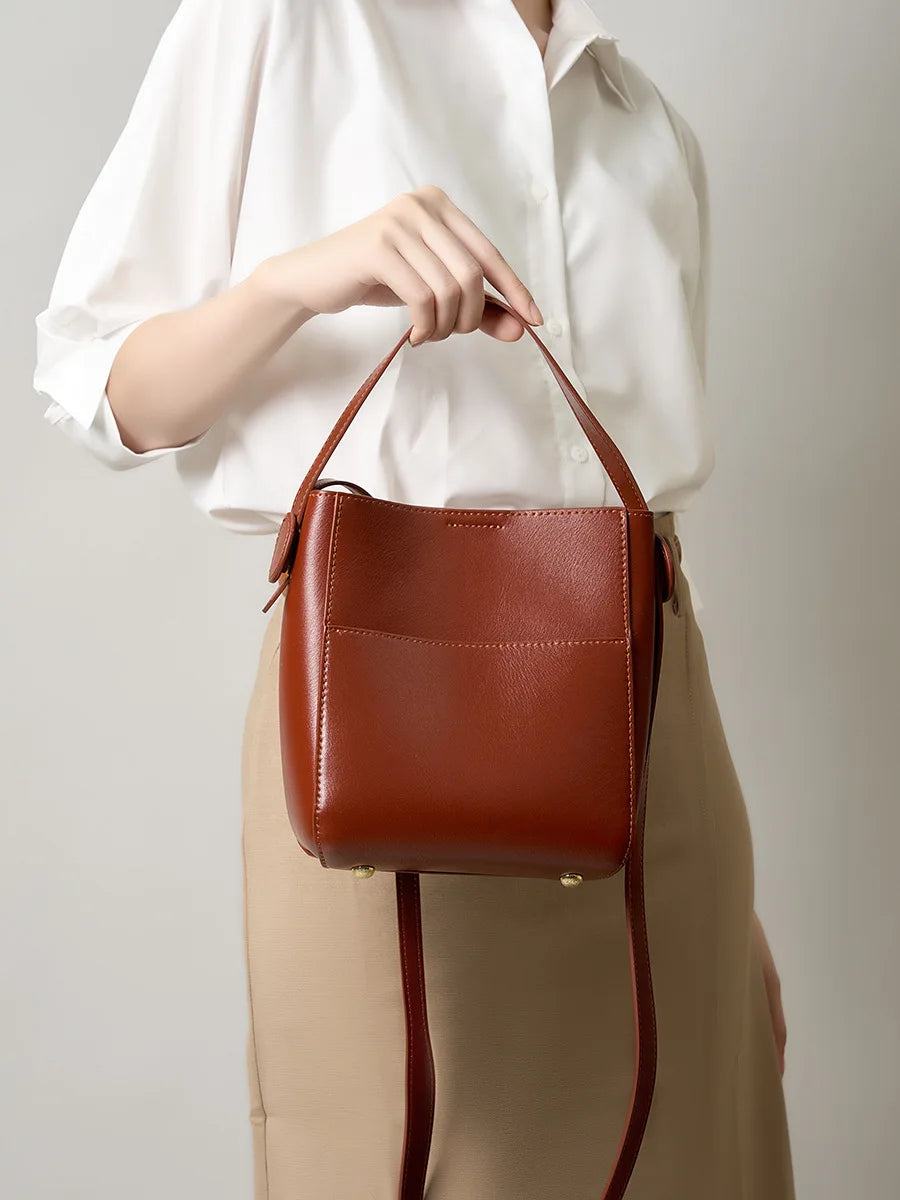 Custom Large Capacity Genuine Leather Women's Handbag Vintage Fashion Style Single Leather for Ladies New Arrival for Summer
