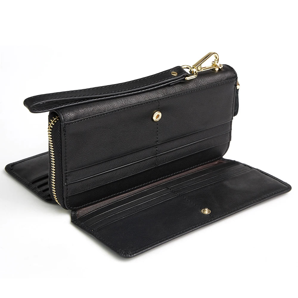 Unisex Purse Genuine Leather Bags 2025 Fashion Style Multi-Card Clutch Pack Cell Phone Leather Handbag