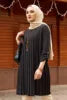 S-5XL 2025 Loose Ruffle Knitted Spring Long Sleeve Plain Color Pleated Blouse Long Shirts Muslim Women Islamic Long Shirts
