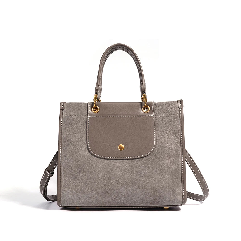 2026 Autumn New Women Suede Genuine Leather Shoulder Tote Underarm Shoulder Bag Leather Handbag for Ladies Hand Bag