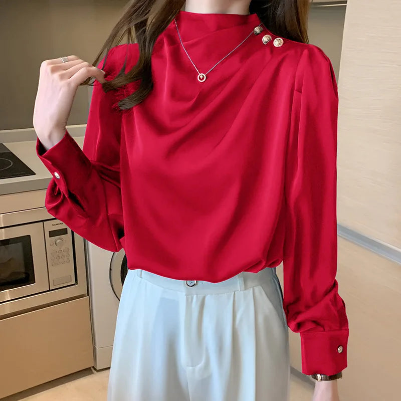 Women Blouses 2025 High Quality Satin Preferential Popular Plus Size Blouses Elegant Women High Quality Women Tops and Blouses