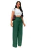 2025 Spring and Autumn Women's Lady High Waist Straight Wide Leg Casual Solid Color Trousers Female Office Pants