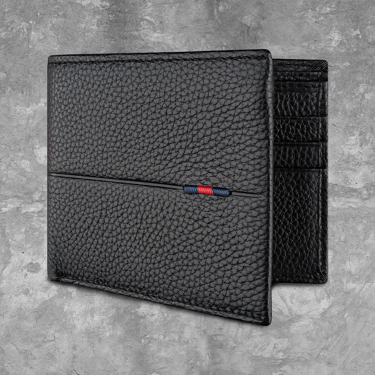 High-End Men's Leather Wallet with Multiple Card Slots Large Capacity Zipper Pocket Elegant Credit Card Holder Gift