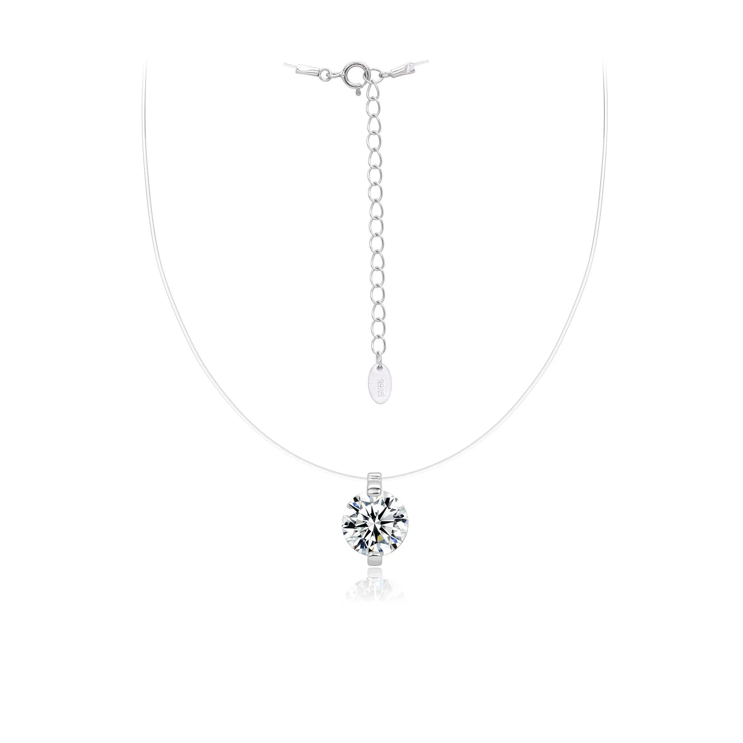 Hot Sale S925 Sterling Silver Mermaid Tears Moissanite Pendant Invisible Fish Line Necklace Charms