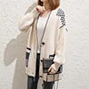 New Fashion Women Midi Long Sweater Knitwear Cardigan Coat Outside Loose Button Pocket Knitting Sweater