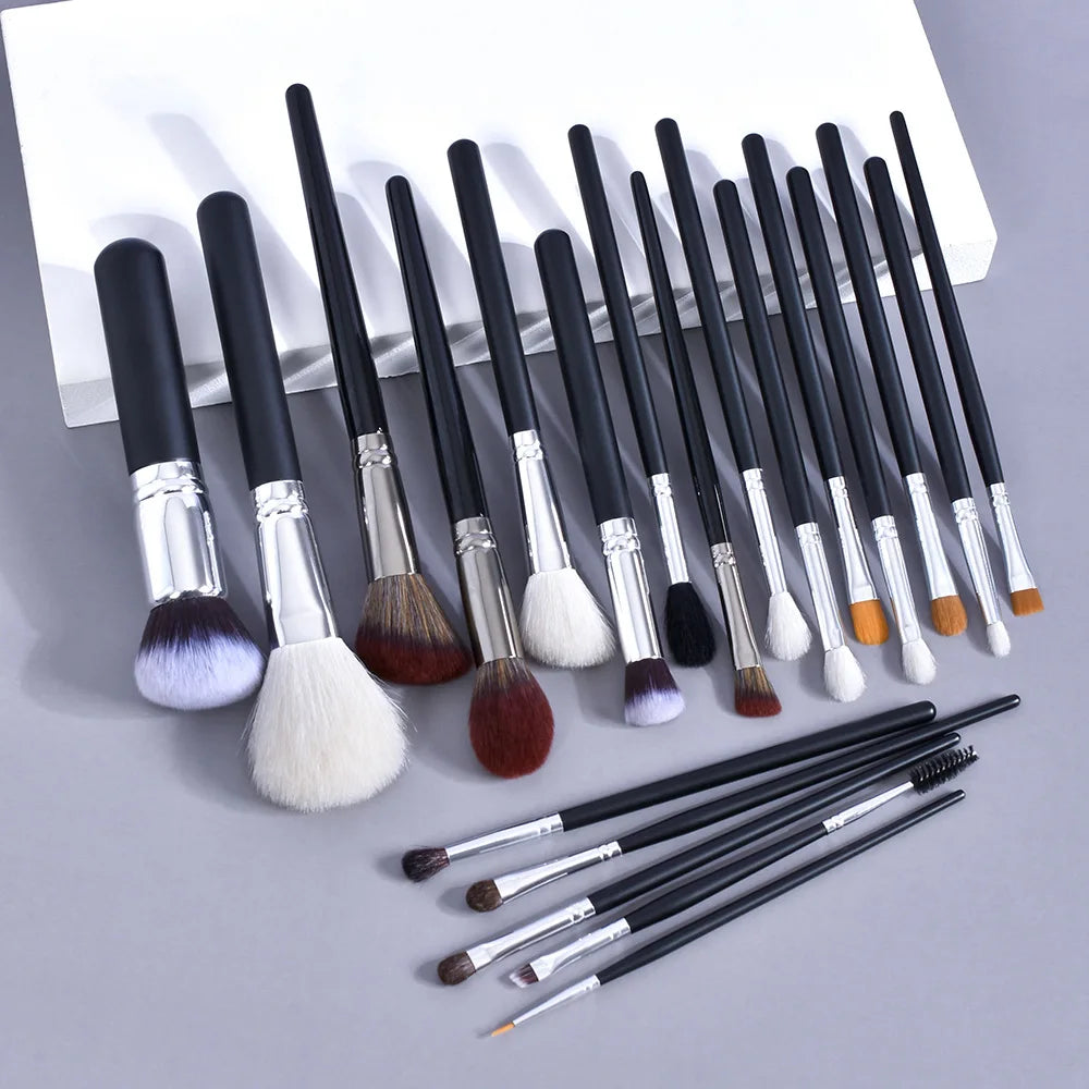 Professional 20pcs Private Label Synthetic Hair Wooden Handle Goat Hair Cruelty Free Makeup Brush Set