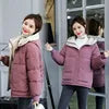 2025 Winter New Women's Classic Padded Jacket Casual Slim Short Coat with Hood Long Sleeve Solid Color Zipper Loose Casual Style