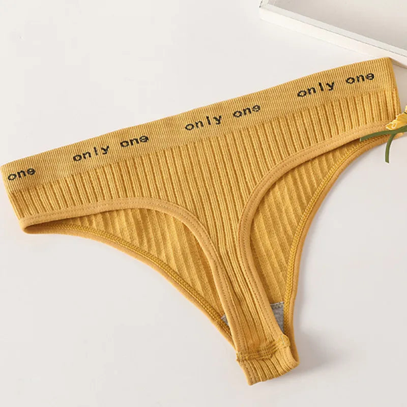1PC Seamless G-String Panties Women's Underwear Female Underpants T-back Letter Belt Comfort Sexy Lingerie Shapewear Thongs