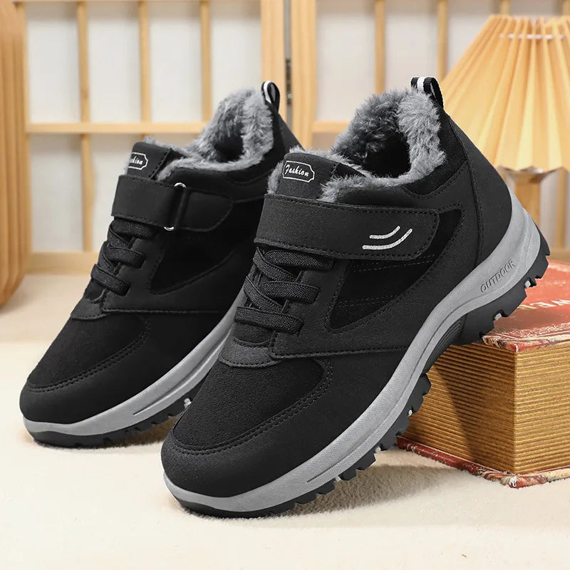 Shoes Women 2025 Couples Walking Warm Cotton Boots Factory Direct Casual Fleece-lined Plus Middle-aged Thick Snow Boots