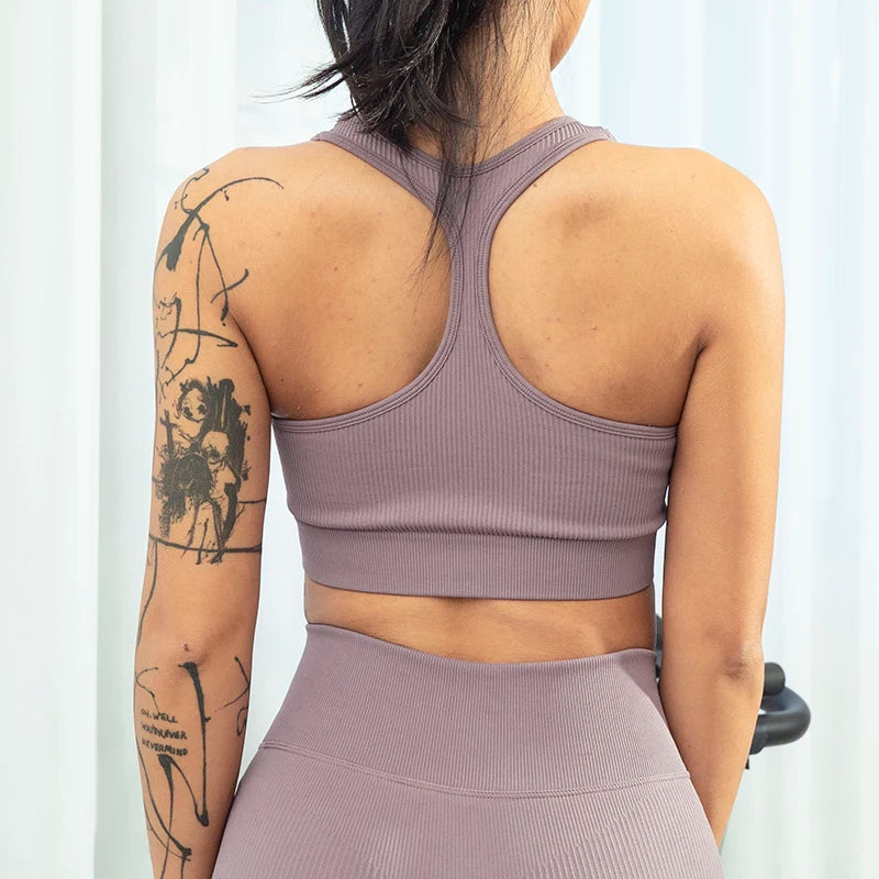 Sports Bra Crop Top Zipper Fitness Women Sportswear Sport Top Bras For Fitness Gym Female Running Push Up Yoga Workout Bra