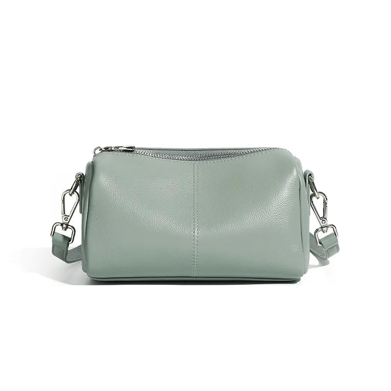 Latest Fashion Women Genuine Leather Cross Body Hand Bags for Ladies Cowhide Shoulder Bags Small Camera Purse Without Logo