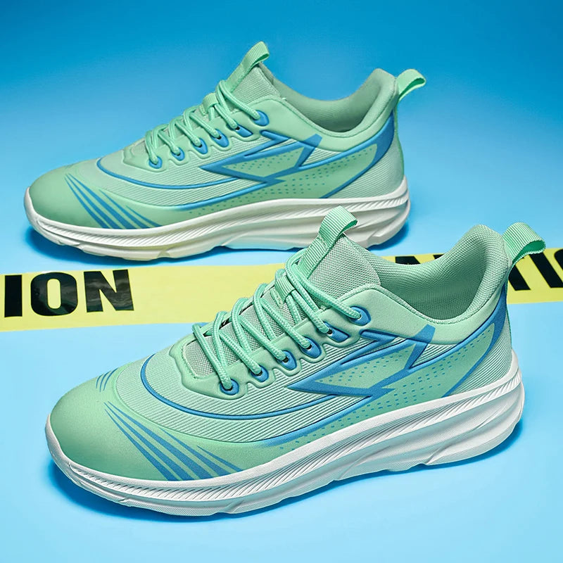 Soft Lightweight Comfortable Running Shoes with Mesh Upper Shock Absorption Aqua Blue Design Versatile for Training Casual Wear