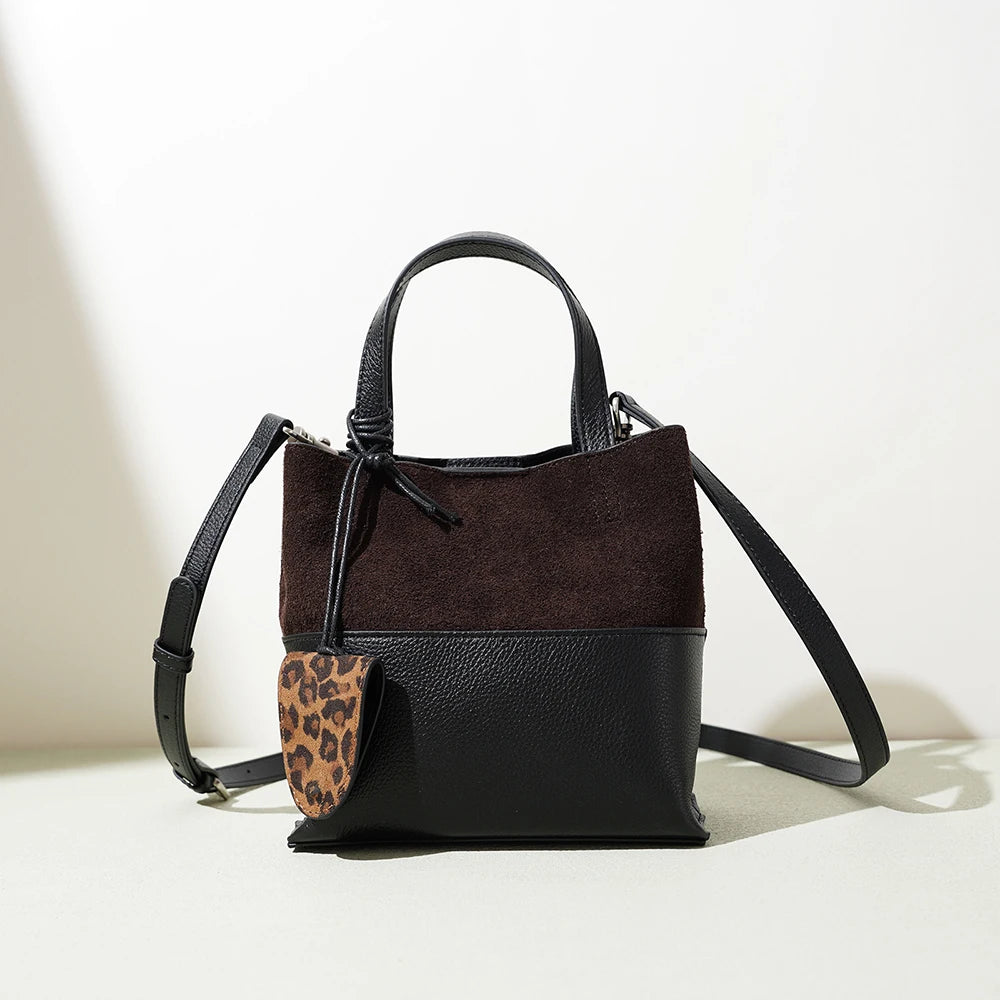 2025 New High Quality Design Lady Sheep Leather Vintage Elegant Suede Genuine Leather Handbags for Women