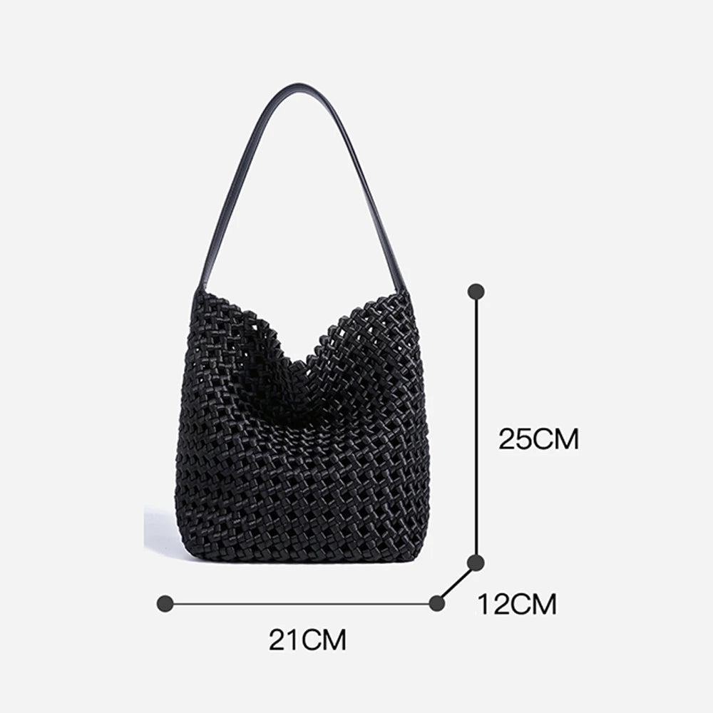 Luxury Designer Woven Fabric Crossbody Bags Women Polyester Handbags Lady Bucket Bags Set Fashion Ladies Tote Bag