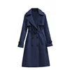 2025 Spring Autumn New Fashion Women's Korean Style Elegant Casual Mid-Length Trench Coat Long Sleeves Button Women's Overcoat