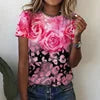 Plus Size Women's T-Shirts Fashion Top 95% Cotton Short Sleeve Breathable Print O-Neck Summer Women's Clothing T-Shirt