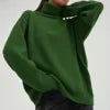 2025 Hot Selling Europe and the United Style New Solid Color Turtleneck Sweater Autumn and Winter Loose Sweater Top Women