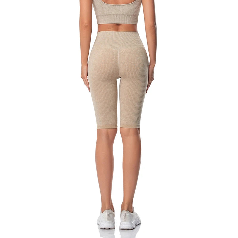 Seamless Fitness Women Yoga Shorts High Waist Workout Shorts Hip Push Up Yoga Running Shorts Sport Gym Leggings