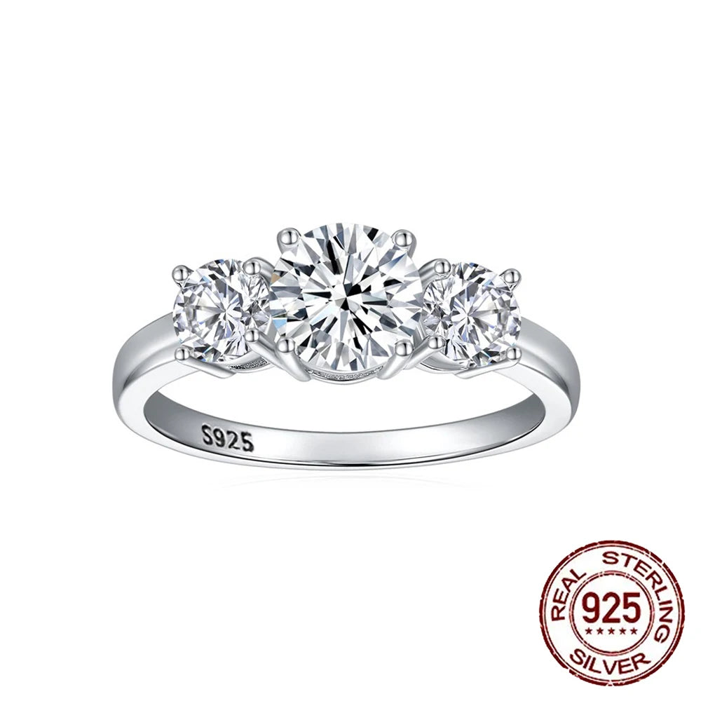 Fine Ring Jewelry Zircon CZ Anniversary Propose Promise Engagement Wedding Bridal S925 Sterling Silver Ring Collection for Women