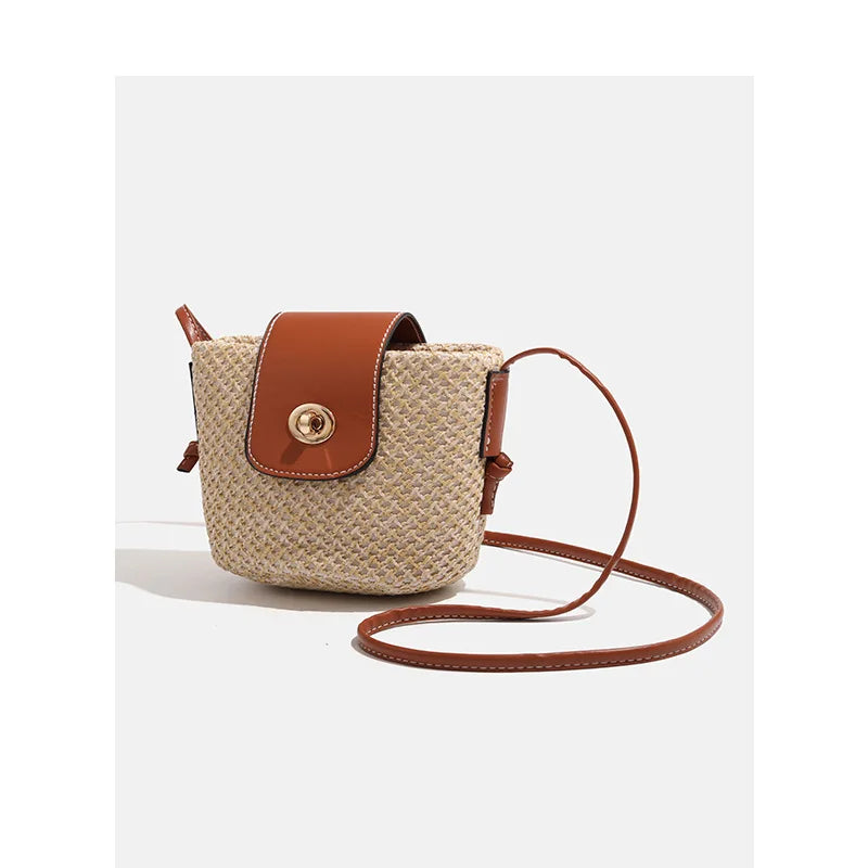 New Straw Bag - Single Shoulder Crossbody Women's Bag - Beach Bag Made of Grass Weaving for Vacation