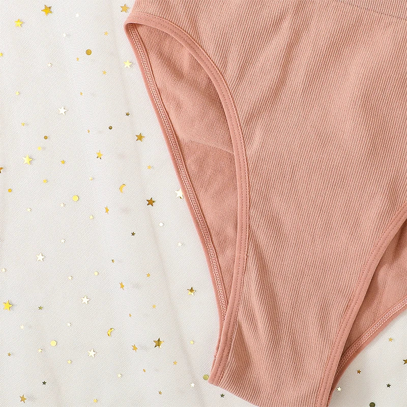 1Pc High Waist Panties For Women Sport Seamless Briefs High-Leg Cut Underpants Female Sexy Lingerie Solid Color Underwear