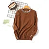 New Autumn Winter Beaded Pullover Sweater Women's Round Neck Long-sleeved Sweater Loose Thin Sweater