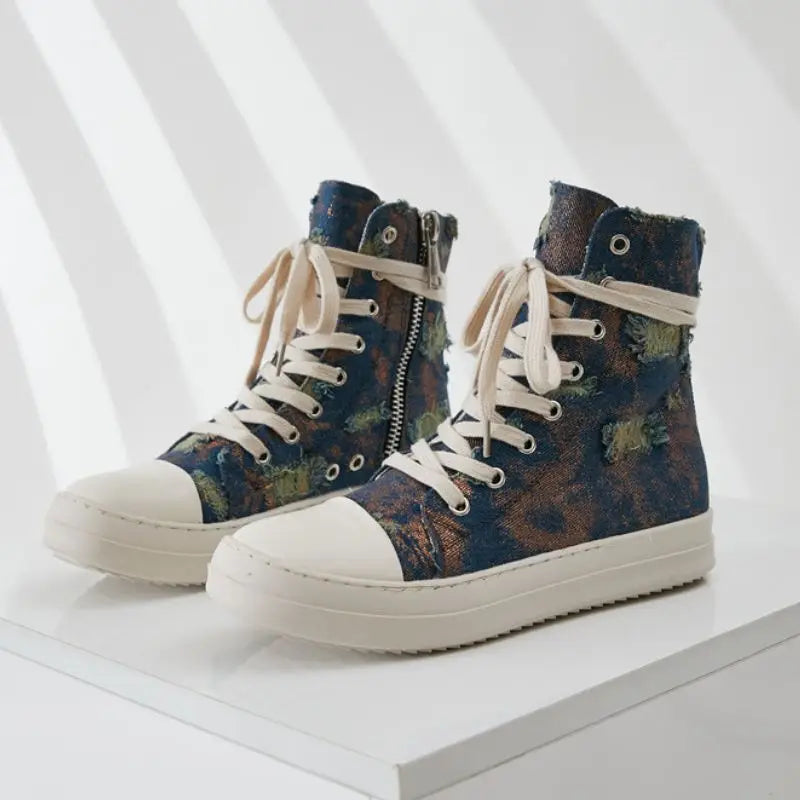 Unisex Chaussures Femme Tendance 2025 Zip Low Platform Canvas Sport Boots Mujer Sneakers Casual Shoes
