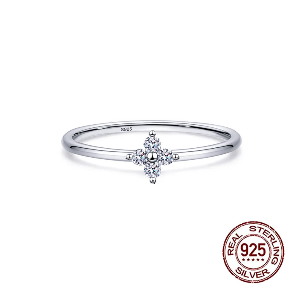 Fine Ring Jewelry Zircon CZ Anniversary Propose Promise Engagement Wedding Bridal S925 Sterling Silver Ring Collection for Women