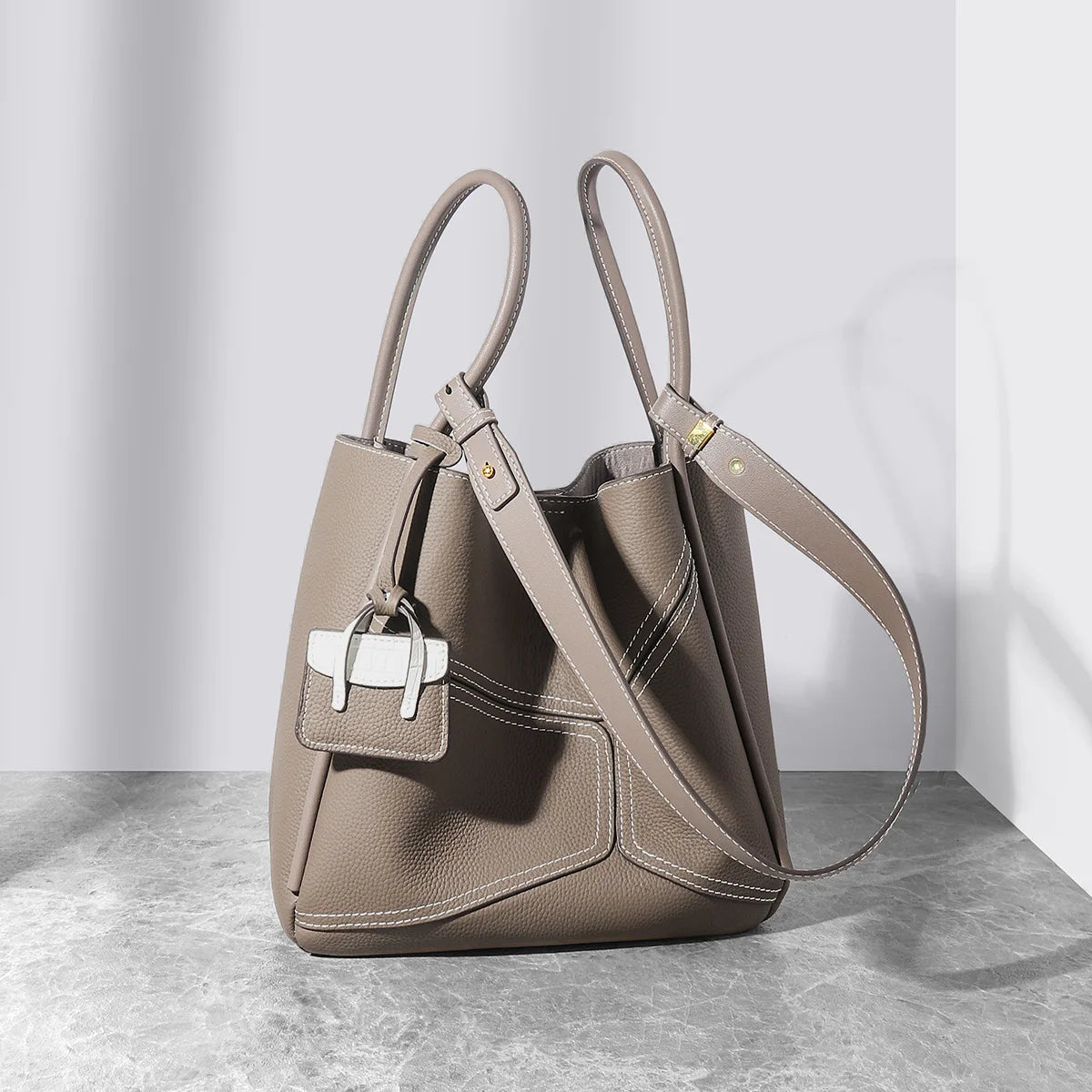 Fashion Branded Women Handbags Women's Genuine Leather Hand Shoulder Bucket Tote Bags for Ladies Girls Luxury