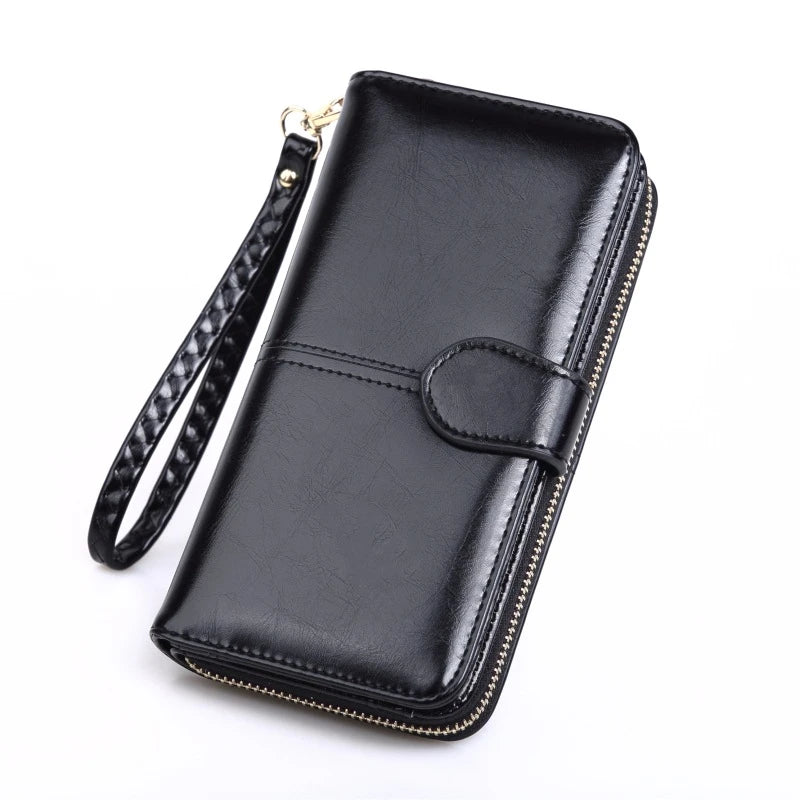 Capacity Multifunctional Pu Leather Women Zipper Long Clutch Wallet