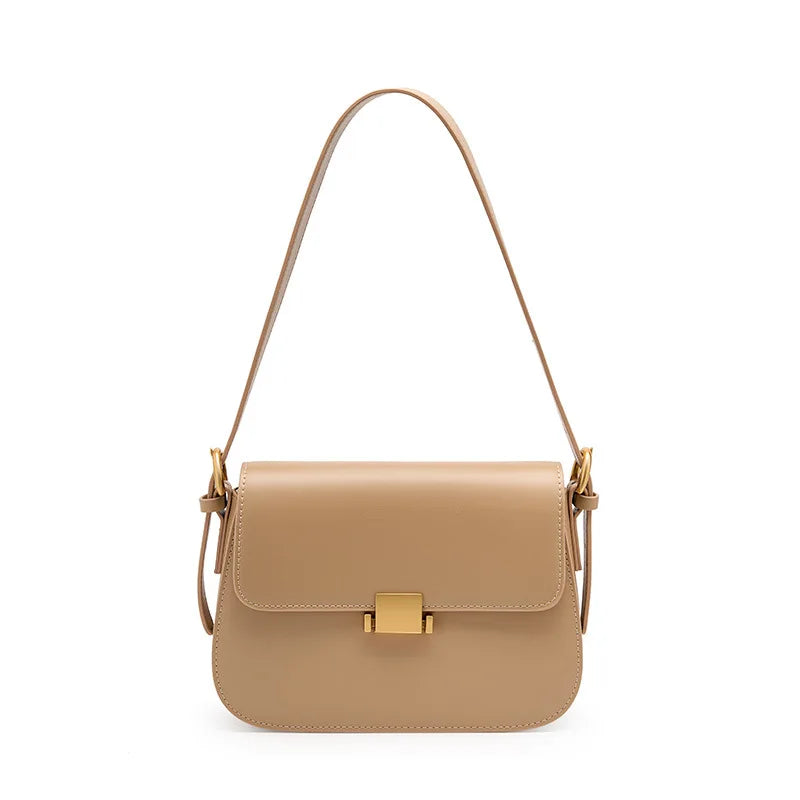 Women Cowhide Saddle Handbag Small Wedding Flap Underarm Shoulder Bag Retro Leather Square Box Messenger Tote for Lady Female