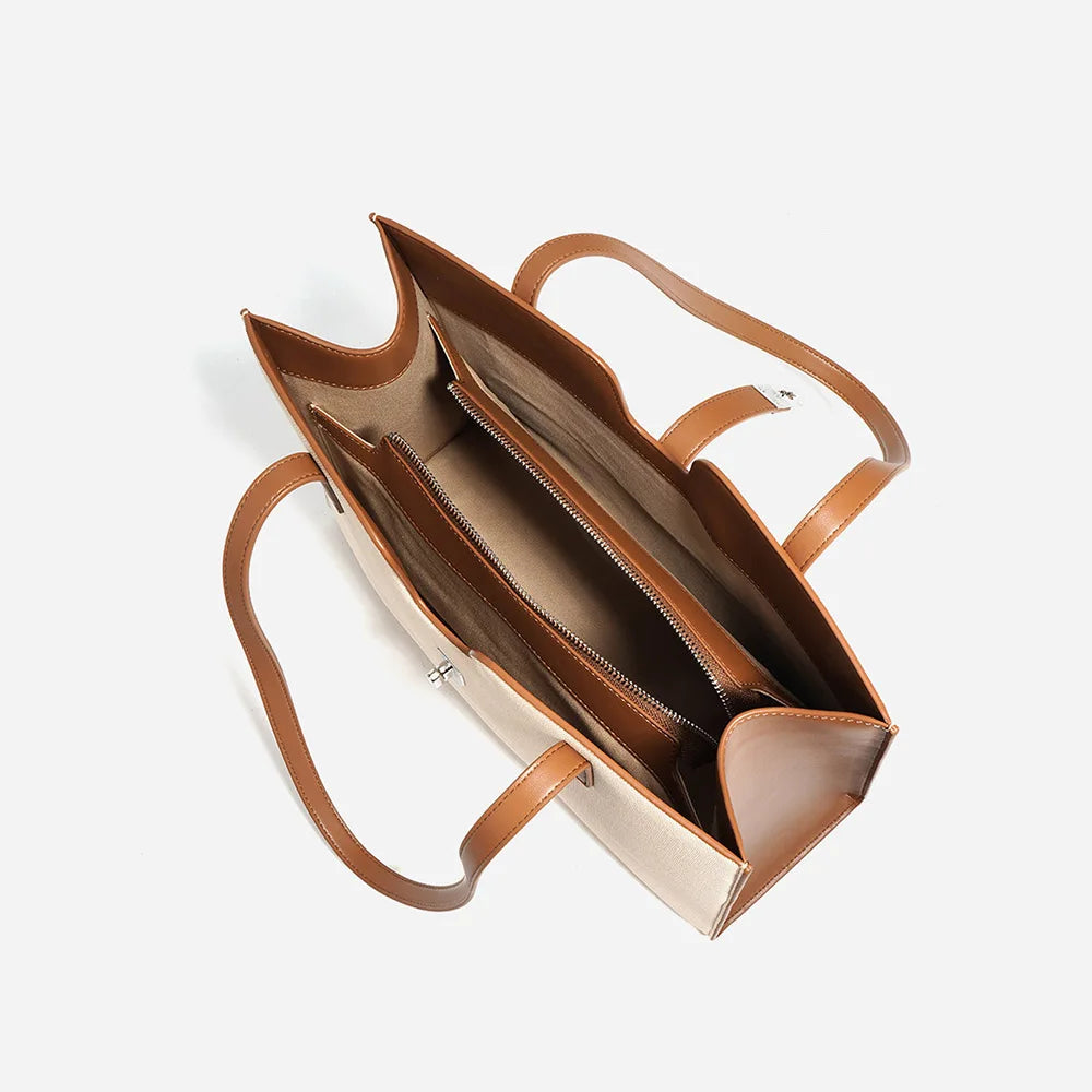 Genuine Leather Ladies Large Capacity Shoulder Bags Women High Quality Laptop Handbags Leather Tote Bag