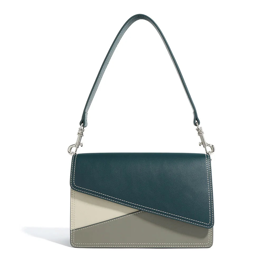 Hot Collection , Ladies , Women, Cowhide Genuine Leather Satchel Color Matching Bag at Best Price