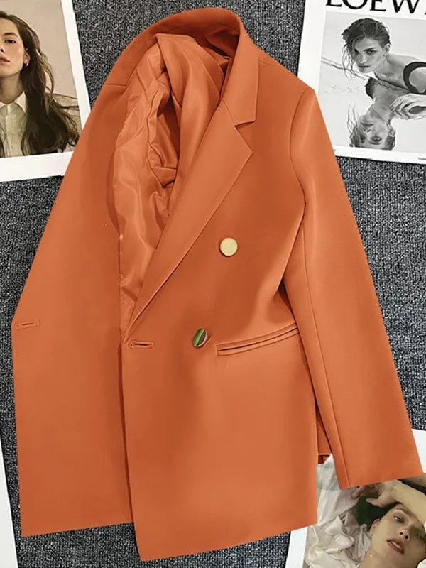 2025 Spring and Autumn New Women's Suit Coat Tops Fashion Elegant Solid Color Button Cardigan Women's Jacket