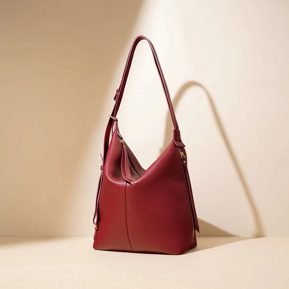 Fashionable Genuine Leather Handbag Multi Functional Cowhide Leather Cross Body Female Handbags Tote Bag