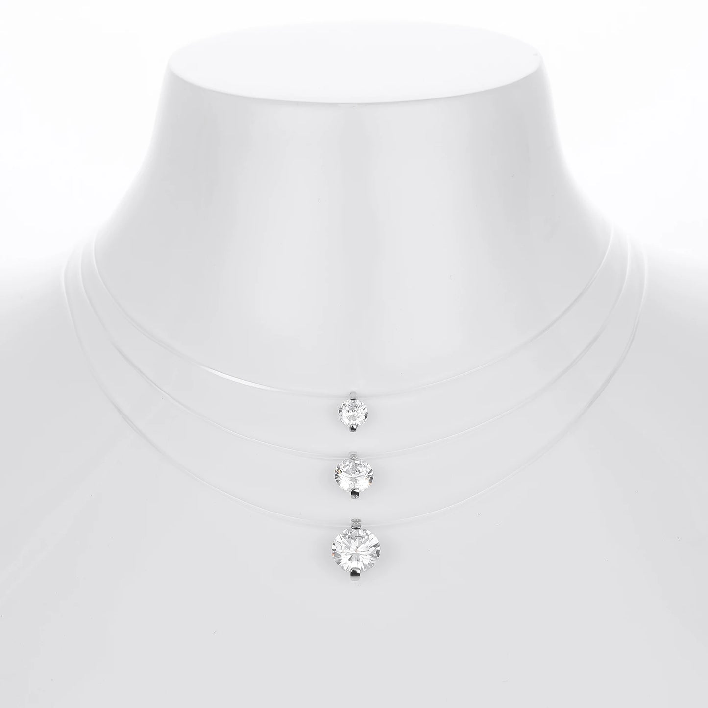 Hot Sale S925 Sterling Silver Mermaid Tears Moissanite Pendant Invisible Fish Line Necklace Charms