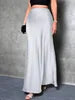 2025 Spring and Summer Hot New Style Silk Satin Skirt High Quality Slim Fit Simple A- Line Women Long Skirt