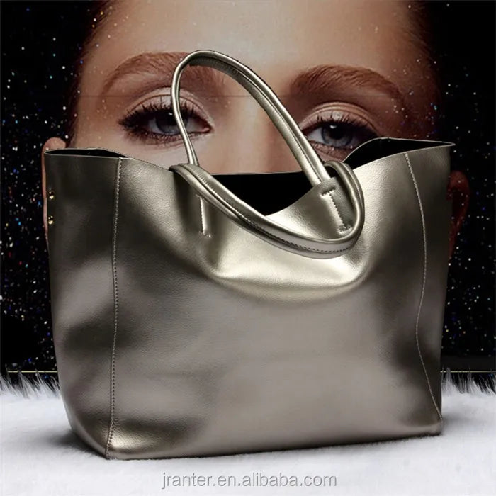 Femme Fashion Ladies Classic Luxury Genuine Cowhide Leather Women' Tote Bag Handbag