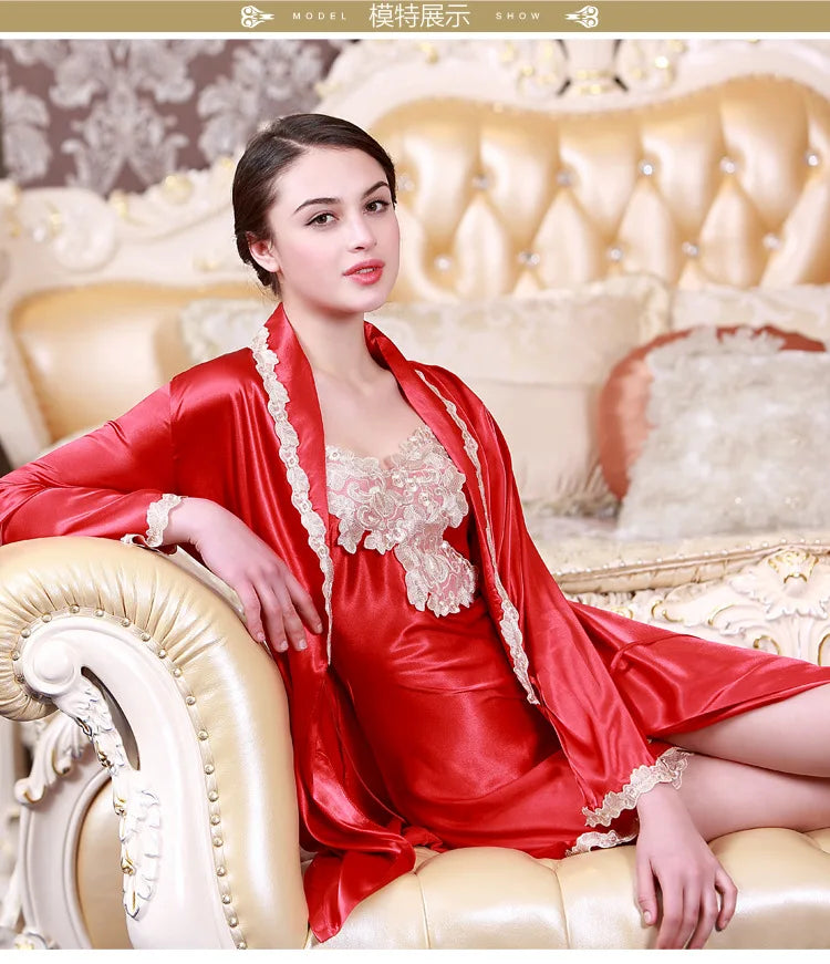 Charmeuse Family Matching Pajamas Sexy Silk Set Night